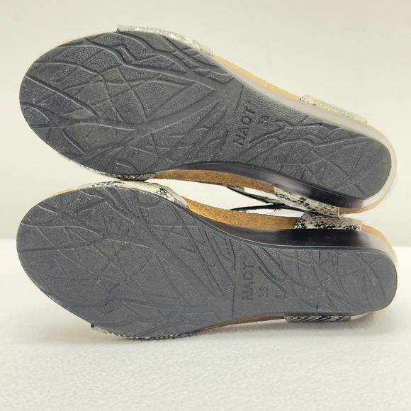 Naot‎ Fiona Snakeskin Wedge Sandals Adjustable Buckle Cork Footbed Size 36/5.5 - Picture 6 of 9